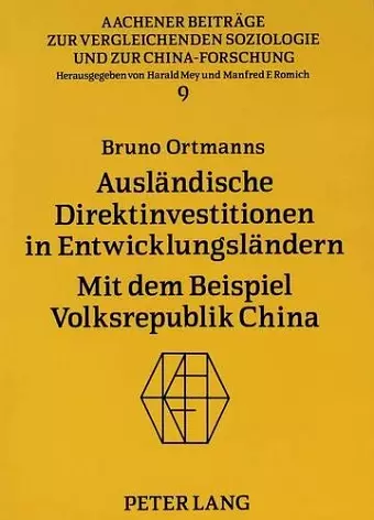 Auslaendische Direktinvestitionen in Entwicklungslaendern cover