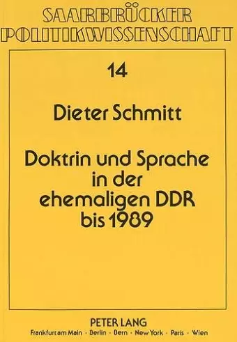 Doktrin Und Sprache in Der Ehemaligen Ddr Bis 1989 cover