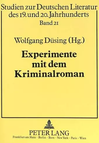 Experimente Mit Dem Kriminalroman cover