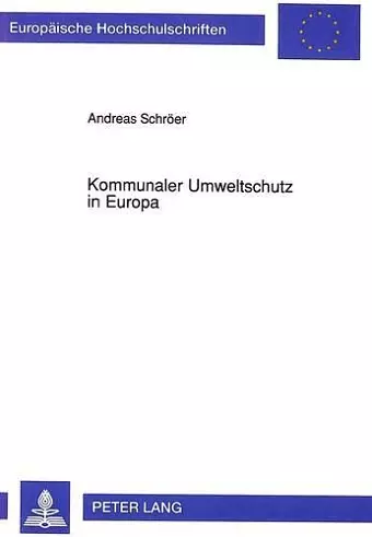 Kommunaler Umweltschutz in Europa cover