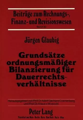 Grundsaetze Ordnungsmaeßiger Bilanzierung Fuer Dauerrechtsverhaeltnisse cover