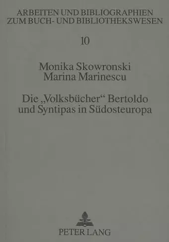 Die «Volksbuecher» Bertoldo Und Syntipas in Suedosteuropa cover