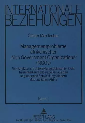 Managementprobleme Afrikanischer «Non-Governmental Organizations» (Ngos) cover