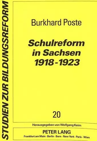 Schulreform in Sachsen 1918-1923 cover