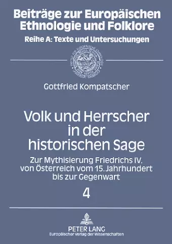 Volk Und Herrscher in Der Historischen Sage cover