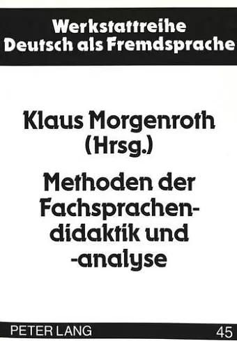 Methoden Der Fachsprachendidaktik Und -Analyse cover