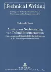 Ansaetze Zur Verbesserung Von Technikdokumentation cover