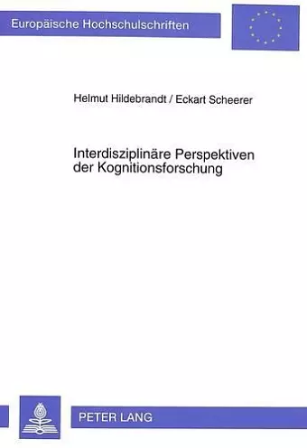 Interdisziplinaere Perspektiven Der Kognitionsforschung cover