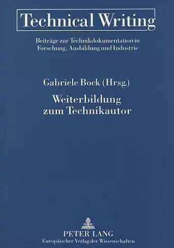 Weiterbildung Zum Technikautor cover