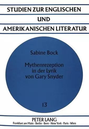 Mythenrezeption in Der Lyrik Von Gary Snyder cover