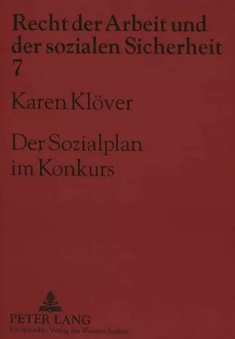 Der Sozialplan Im Konkurs cover