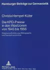 Die Kpd-Presse in Den Westzonen Von 1945 Bis 1956 cover