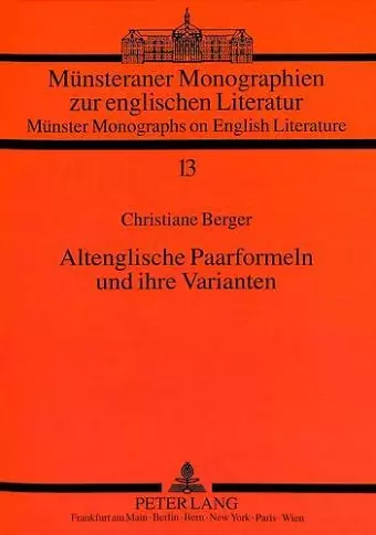 Altenglische Paarformeln Und Ihre Varianten cover