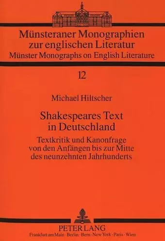 Shakespeares Text in Deutschland cover