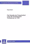 Die Garantie Der Pressefreiheit Unter Der Kurhessischen Verfassung Von 1831 cover