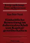 Einheitliche Bewertung Im Jahresabschluß Von Kapitalgesellschaften cover