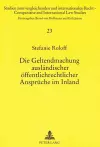 Die Geltendmachung Auslaendischer Oeffentlichrechtlicher Ansprueche Im Inland cover