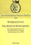 Das Deutsche Boersengesetz cover