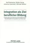 Integration ALS Ziel Beruflicher Bildung cover