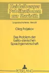 Das Problem Der Balto-Slavischen Sprachgemeinschaft cover