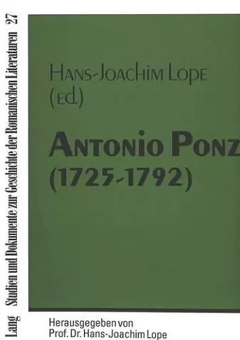 Antonio Ponz (1725-1792) cover