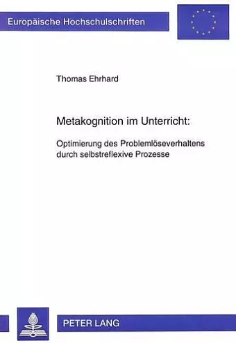 Metakognition Im Unterricht: cover