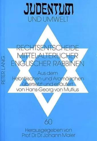 Rechtsentscheide Mittelalterlicher Englischer Rabbinen cover