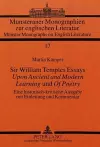 Sir William Temples Essays «Upon Ancient and Modern Learning» Und «Of Poetry» cover