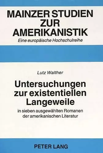 Untersuchungen Zur Existentiellen Langeweile cover