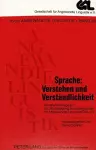 Sprache: Verstehen Und Verstaendlichkeit cover