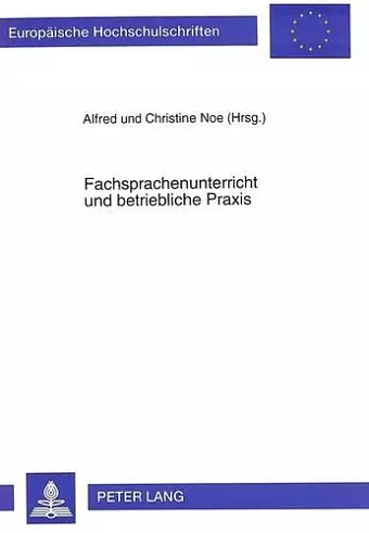 Fachsprachenunterricht Und Betriebliche Praxis cover