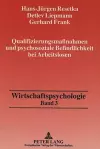 Qualifizierungsmaßnahmen Und Psychosoziale Befindlichkeit Bei Arbeitslosen cover