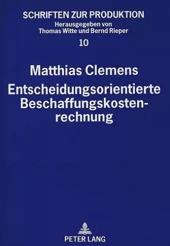 Entscheidungsorientierte Beschaffungskostenrechnung cover