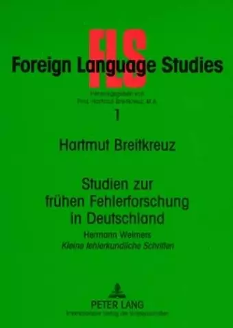 Studien zur fruehen Fehlerforschung in Deutschland cover