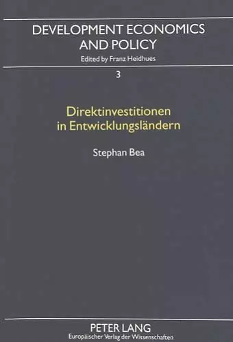 Direktinvestitionen in Entwicklungslaendern cover