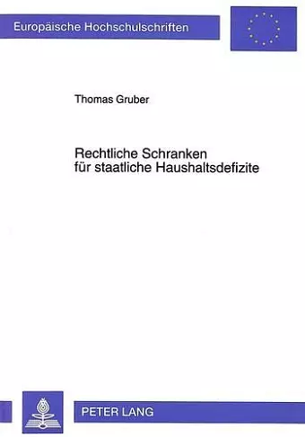 Rechtliche Schranken Fuer Staatliche Haushaltsdefizite cover