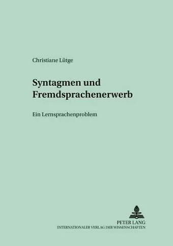 Syntagmen Und Fremdsprachenerwerb cover