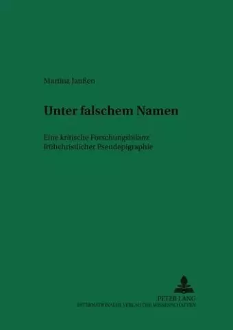 Unter Falschem Namen cover