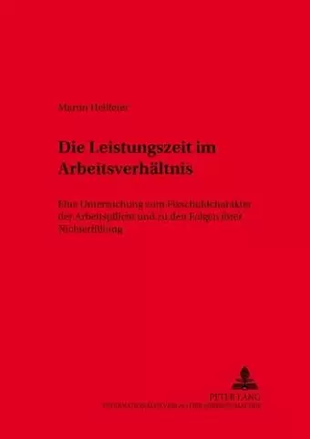 Die Leistungszeit Im Arbeitsverhaeltnis cover