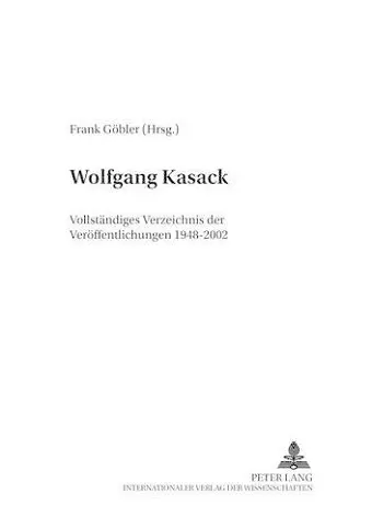 Wolfgang Kasack cover