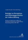 Beitraege Zur Rezeptions- Und Wirkungsgeschichte Der Volkserzaehlung cover