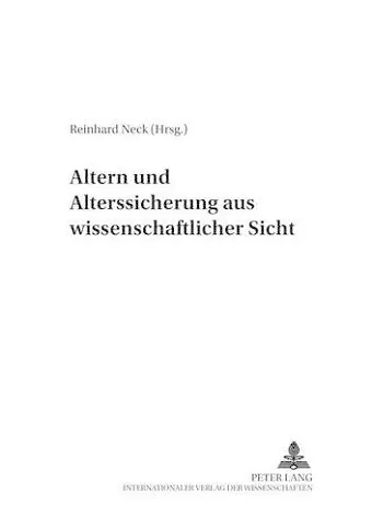 Altern Und Alterssicherung Aus Wissenschaftlicher Sicht cover