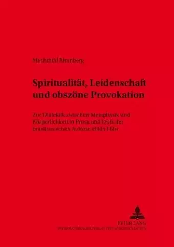 Spiritualitaet, Leidenschaft Und Obszoene Provokation cover