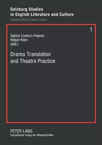 Drama Translation and Theatre Practice cover