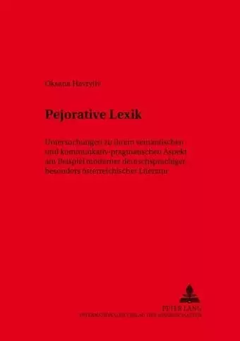 Pejorative Lexik cover