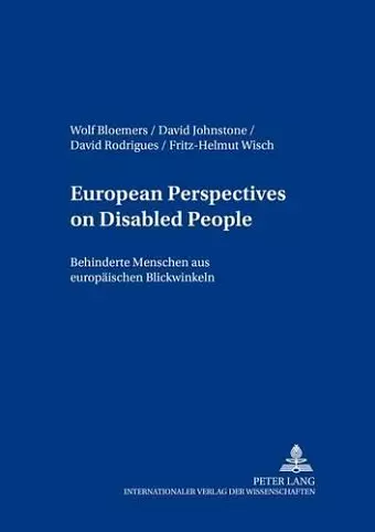 European Perspectives on Disabled People Behinderte Menschen Aus Europaeischen Blickwinkeln cover