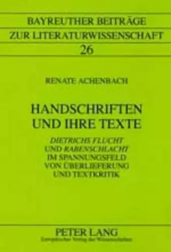 Handschriften und ihre Texte cover