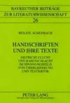 Handschriften und ihre Texte cover