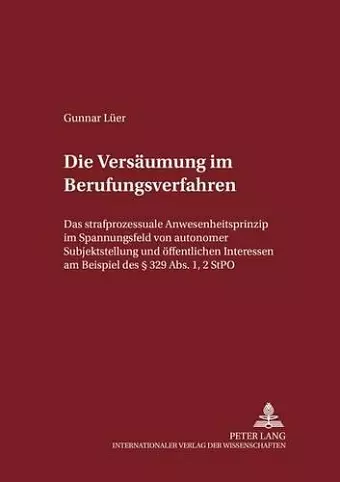 Die Versaeumung Im Berufungsverfahren cover