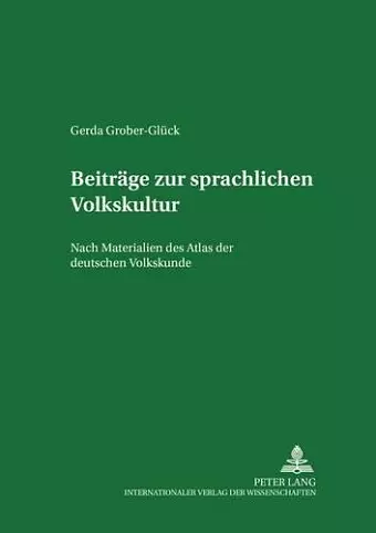 Beitraege Zur Sprachlichen Volkskultur cover